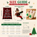 Christmas Home Comfort Set with Flannel Throw Blanket 130x150cm, Plush Indoor Slippers AU 4-5 and Snowman Curtain Tiebacks Set of 2, Festive Holiday Gift Bundle