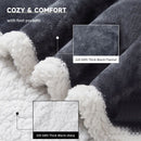 Wearable Electric Heated Blanket with Foot Pocket 127x177cm and Suede Fleece Slippers Set AU 5-6, Winter Warm Home Comfort Bundle