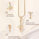 Crystal Star Witch Hat Pendant Necklace for Women, Gold Plated Celestial Charm Choker Jewellery Gift