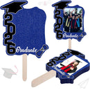Graduate Photo Frame Fan Prop for Graduation Party (12pcs Blue), Personalized 4x6 Inch Photo Holder, Senior Photo Party Decor