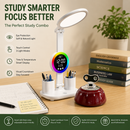 Study Smarter Bundle LED Reading Lamp with Smart Display Pen Holders & Red Magnetic Countdown Timer