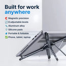Orange Foldable Magnetic Phone & Tablet Stand Aluminium Alloy Laptop Holder Adjustable Desktop Stand for Mobile Phone, Tablet and Notebook