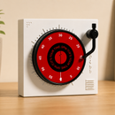 White Record Player Mechanical Timer Magnet Timer for Study, Productivity and Time Management, Wind-Up Countdown Alarm, No Battery Required, Pomodoro Timer