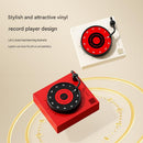 Red Record Player Mechanical Timer Magnet Timer for Study, Productivity and Time Management, Wind-Up Countdown Alarm, No Battery Required, Pomodoro Timer