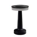 Black Rechargeable UFO Table Lamp Touch Control LED Bedside Night Light, Cordless Mushroom Desk Lamp for Bedroom Living Room Restaurant Bar Camping