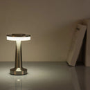 Bronze Rechargeable UFO Table Lamp Touch Control LED Bedside Night Light, Cordless Mushroom Desk Lamp for Bedroom Living Room Restaurant Bar Camping