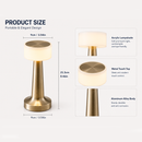 Silver Rechargeable Acrylic Shade UFO Table Lamp Touch Control LED Bedside Night Light, Cordless Ambient Desk Lamp for Bedroom Living Room Camping