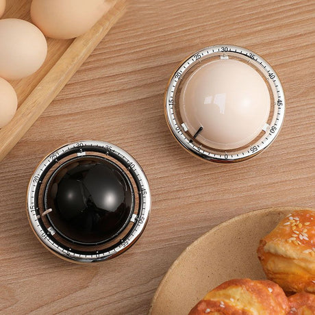 Beige Retro Planet Mechanical Kitchen Timer Magnetic Countdown Clock Battery-Free Metal Core Loud Alarm for Cooking Study
