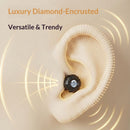 Green Luxury Diamond-Encrusted Noise Reduction Earplugs with Anti-Lost Lanyard - Soft Silicone Sleep & Study Ear Plugs for Comfortable Silence