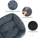 Grey Small & Medium Pet Bed - Washable Rectangle Dog Bed with Bolstered Walls and Anti-Slip Bottom, S (60×45×14cm)