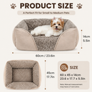 Camel Small & Medium Pet Bed - Washable Rectangle Dog Bed with Bolstered Walls and Anti-Slip Bottom, S (60×45×14cm)
