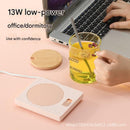 Pink Coffee Mug Warmer Set with Glass Mug and Lid USB Powered 13W Constant Temperature Heating Coaster Approx 45C for Office Home Gift Use