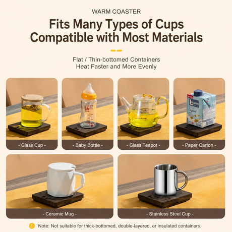 Yellow Coffee Mug Warmer Set with Glass Mug and Lid USB Powered 13W Constant Temperature Heating Coaster Approx 45C for Office Home Gift Use