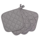 4 Pack Heat Resistant Pot Holders - Grey Cotton Silver Coated Quilted Kitchen Heat Pads Non Slip Oven Mats 18x18cm Baking Cooking Microwave Use Durable Thermal Protection