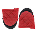 Red Heat Resistant Oven Mitts Set of 2 - Neoprene Cotton Insulated Kitchen Gloves, 500F Heat Protection, Non Slip Silicone Grip for Baking, Cooking, Microwave and Oven Use