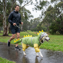 Green Dog Raincoat Dinosaur Hooded Waterproof Jacket 5XL Size with Leash Hole Removable Tail Cover Full Body Coverage Pet Rain Coat for Outdoor Walking Large Dogs