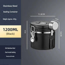 White 304 Stainless Steel Airtight Coffee Canister 1200ml Vacuum Seal Storage Jar with Date Tracker & Measuring Scoop for Coffee Beans Tea Storage