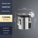 White 304 Stainless Steel Airtight Coffee Canister 1200ml Vacuum Seal Storage Jar with Date Tracker & Measuring Scoop for Coffee Beans Tea Storage