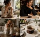 Brown and white Handmade Ceramic Coffee Cup Set with Walnut Coaster – Kiln-Glazed Espresso Mug 180ml, Premium Coffee & Tea Cup Gift Set