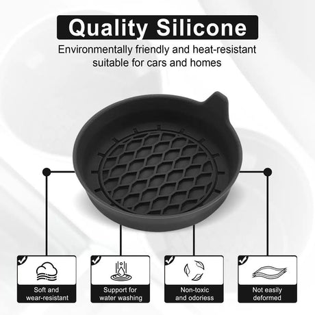 4 Pack Silicone Car Cup Holder Coaster Set – Anti-Slip Heat Resistant Car Cup Mats, Universal Car Interior Drink Pad Accessories