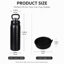 950ml Insulated Stainless Steel Bottle with 4PCS Silicone Anti-Slip Car Cup Coasters – Leakproof Travel Drink Set for Car & Home Use