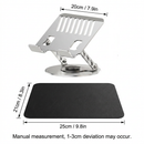 Adjustable aluminum alloy laptop stand (20*20CM), with mouse pad (21*25cm), adjustable height and angle, space-saving, heat dissipation support, suitable for office, home, study and work environments