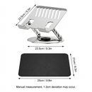 Adjustable aluminum alloy laptop stand (23.5*23.5CM), with mouse pad (21*25cm), adjustable height and angle, space-saving, heat dissipation support, suitable for office, home, study and work environments