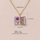 Vintage-style book necklace with December birthday flowers, a luxurious gold-plated bronze exquisite floral pendant gift
