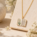 Vintage-style book necklace with April birthday flowers, a luxurious gold-plated bronze exquisite floral pendant gift