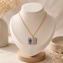 Vintage-style book necklace with July birthday flowers, a luxurious gold-plated bronze exquisite floral pendant gift