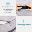 Ergonomic Car Neck Pillow Memory Foam Headrest Cushion (Grey) Adjustable Strap Breathable Neck Support Car Seat Travel Comfort Accessories