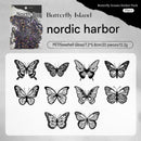 Black Butterfly Holographic Cake Stickers PET Seashell Gloss Butterfly Cake Decorations DIY Dessert Toppers Party Supplies 20pcs x 2 Packs