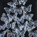 White Butterfly Holographic Cake Stickers PET Seashell Gloss Butterfly Cake Decorations DIY Dessert Toppers Party Supplies 20pcs x 2 Packs