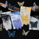 Gold Butterfly Holographic Cake Stickers PET Seashell Gloss Butterfly Cake Decorations DIY Dessert Toppers Party Supplies 20pcs x 2 Packs