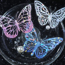 Color Butterfly Holographic Cake Stickers PET Seashell Gloss Butterfly Cake Decorations DIY Dessert Toppers Party Supplies 20pcs x 2 Packs