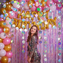 Iridescent Circle Garland 2 Pack 3m Each Holographic Hanging Party Decoration Circular Bunting Streamer Birthday Wedding Event Decor Lightweight Easy Setup