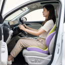 Purple Ergonomic Memory Foam Seat Cushion with Lumbar Support - Integrated Backrest Design, Breathable Hollow Core for Office and Car Use