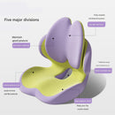 Black Ergonomic Memory Foam Seat Cushion with Lumbar Support - Integrated Backrest Design, Breathable Hollow Core for Office and Car Use