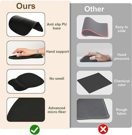 Black silicone wrist rest with 20-in-1 electronics cleaning kit - portable multi-functional brush set, ergonomic mouse pad, suitable for office and travel.