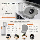 Gray silicone wrist rest with 20-in-1 electronics cleaning kit - portable multi-functional brush set, ergonomic mouse pad, suitable for office and travel.
