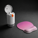 Gradient Pinkish White silicone wrist rest with 20-in-1 electronics cleaning kit - portable multi-functional brush set, ergonomic mouse pad, suitable for office and travel.
