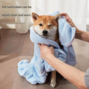 Pet Wearable Bathrobe Towel (Size L) - Quick-drying, absorbent full-body cover with hood and zipper, suitable for dog and cat grooming