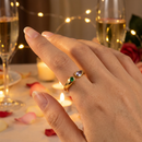 Adjustable Birthstone(February) Open Ring Set 18K Gold Plated Stainless Steel Minimalist Dainty Stackable Gemstone Rings Personalized Jewelry Gift Box Included Everyday Wear Gift