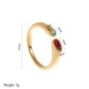 Adjustable Birthstone(April) Open Ring Set 18K Gold Plated Stainless Steel Minimalist Dainty Stackable Gemstone Rings Personalized Jewelry Gift Box Included Everyday Wear Gift