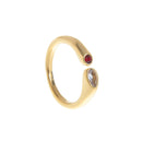 Adjustable Birthstone(June) Open Ring Set 18K Gold Plated Stainless Steel Minimalist Dainty Stackable Gemstone Rings Personalized Jewelry Gift Box Included Everyday Wear Gift