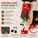 Christmas tree Hanging Stocking - Festive Red Christmas tree Design Hanging Sock with Dangling Legs Plush Holiday Fireplace Tree Decoration Gift Storage Bag for Home Seasonal Decor