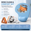 Wrist Support Mouse Pad and (Red) Desk Cleaning Kit Combo Set Ergonomic Gel Wrist Rest with Screen Keyboard Cleaning Tools for Office Home Gaming Desk Setup