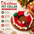 Christmas Pet Collar（Red scarf and hat） Knitted Festive Dog Cat Collar Red Green Adjustable Soft Lightweight Holiday Pet Accessories for Small Dogs and Cats  Party Wear