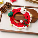 Christmas Pet Collar（Red scarf and hat） Knitted Festive Dog Cat Collar Red Green Adjustable Soft Lightweight Holiday Pet Accessories for Small Dogs and Cats  Party Wear