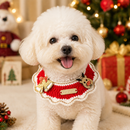 Christmas Pet Collar（Bell-shaped deer） Knitted Festive Dog Cat Collar Red Green Adjustable Soft Lightweight Holiday Pet Accessories for Small Dogs and Cats  Party Wear